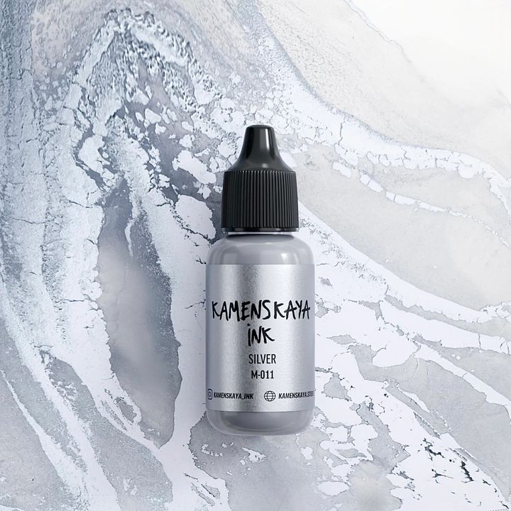 Inchiostro alcolico metallizzato KAMENSKAYA 15ml | diverse tonalità - M-011 argento