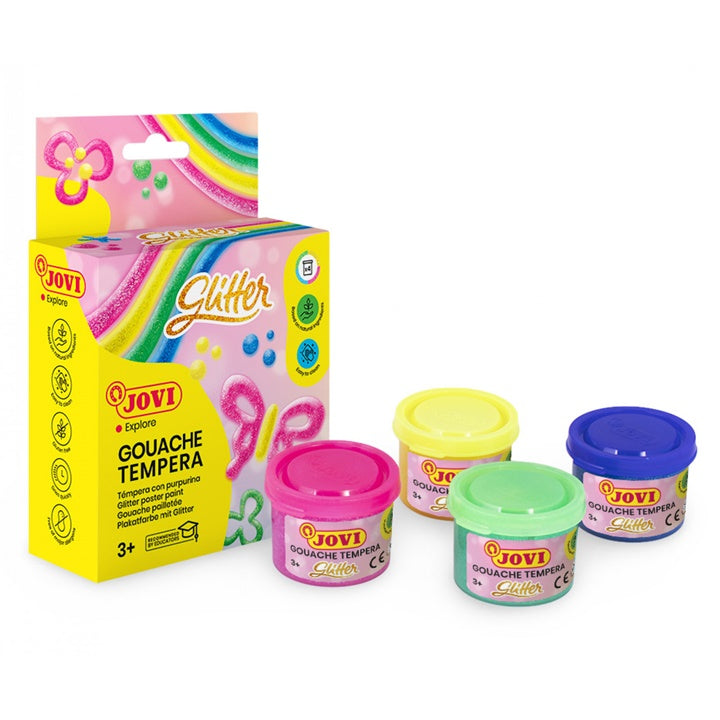 JOVI colori a tempera glitterati 4x35 ml