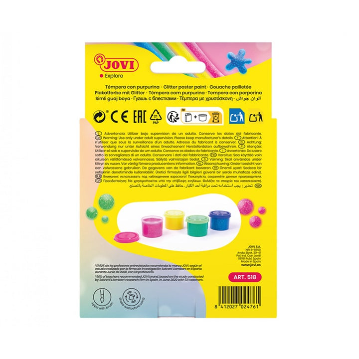 JOVI colori a tempera glitterati 4x35 ml