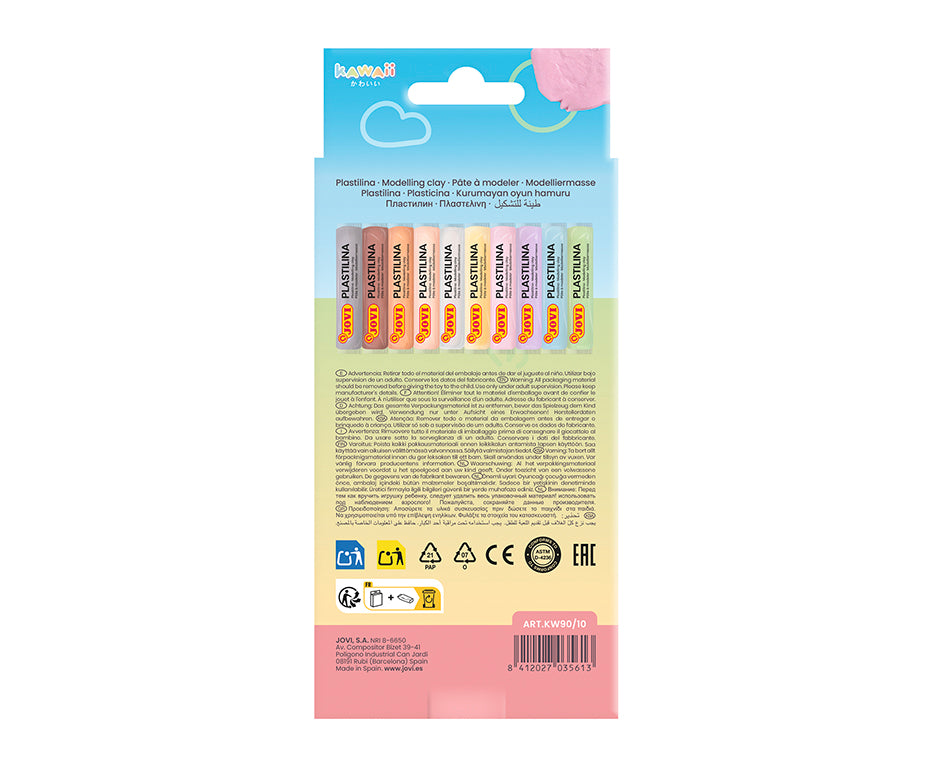 Plastilina naturale Jovi Kawaii 10 x 15 g