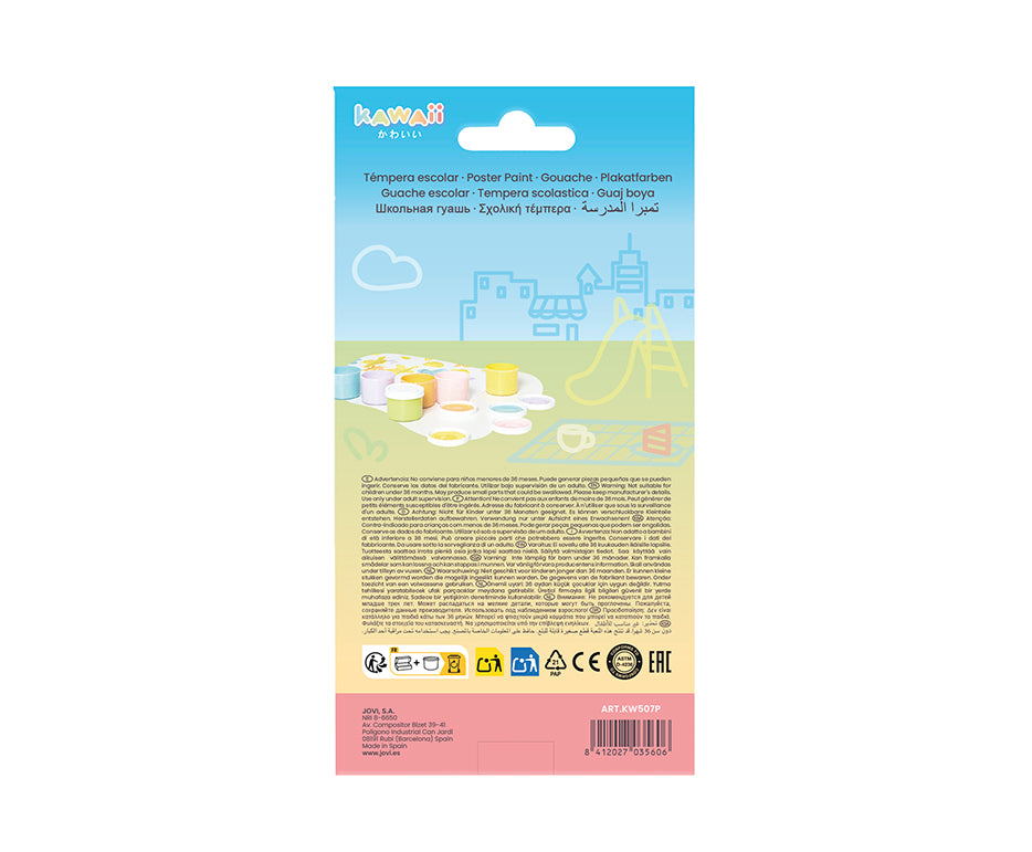 Colori a tempera JOVI Kawaii 5 x 35 ml con pennello
