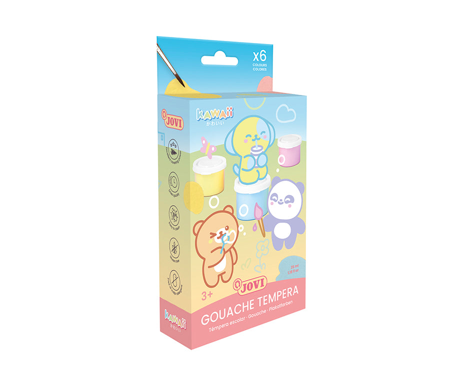 Colori a tempera JOVI Kawaii 5 x 35 ml con pennello