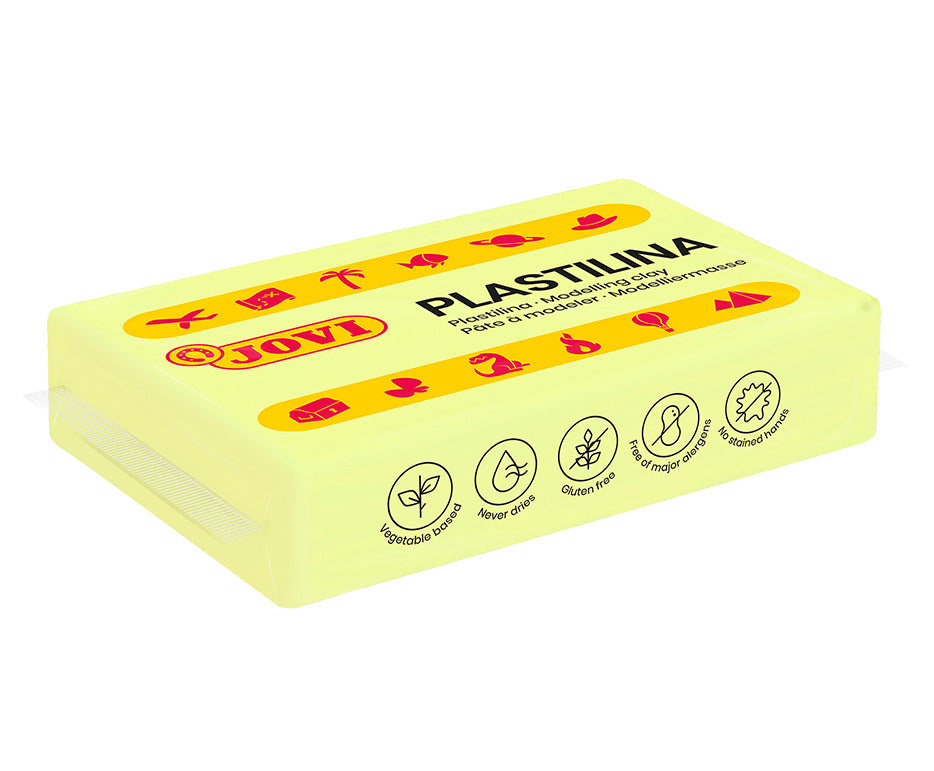 JOVI plastilina naturale che si illumina al buio 18 x 50 g