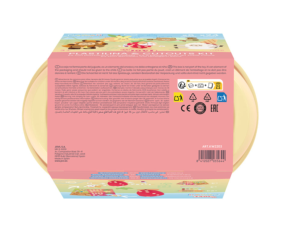JOVI Play&Fun Kawaii plastilina naturale in valigetta – set con accessori