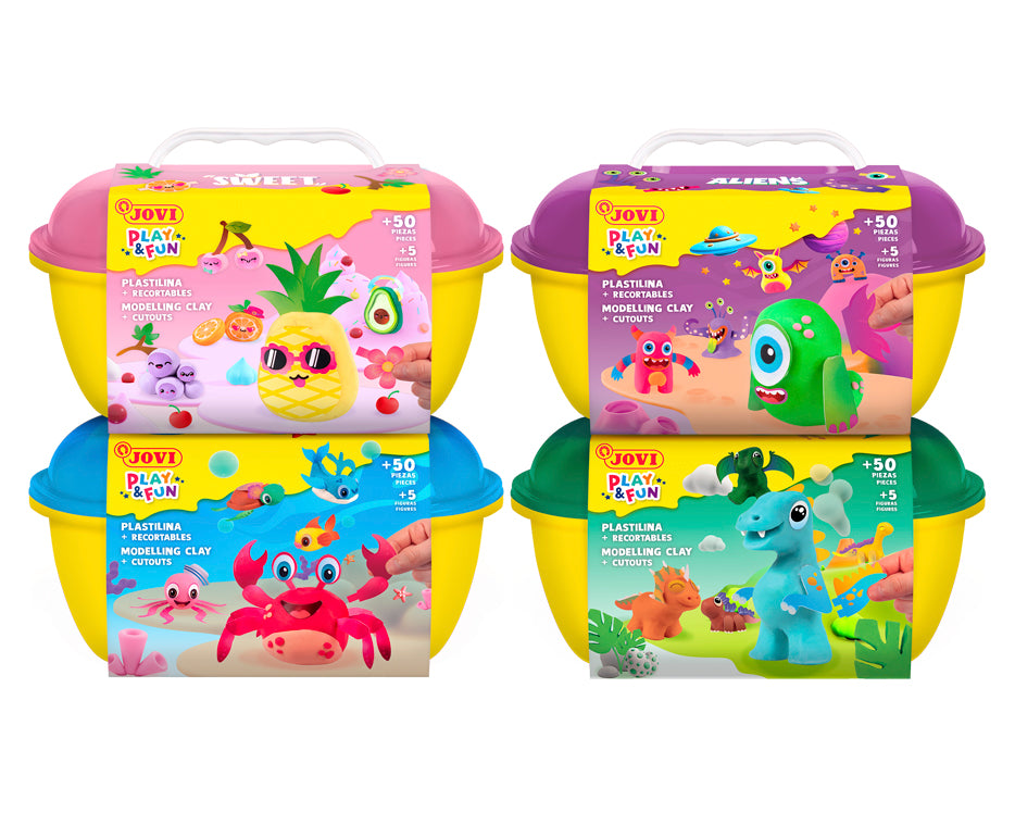 JOVI Play&Fun plastilina naturale in valigetta Aliens - 50 pz
