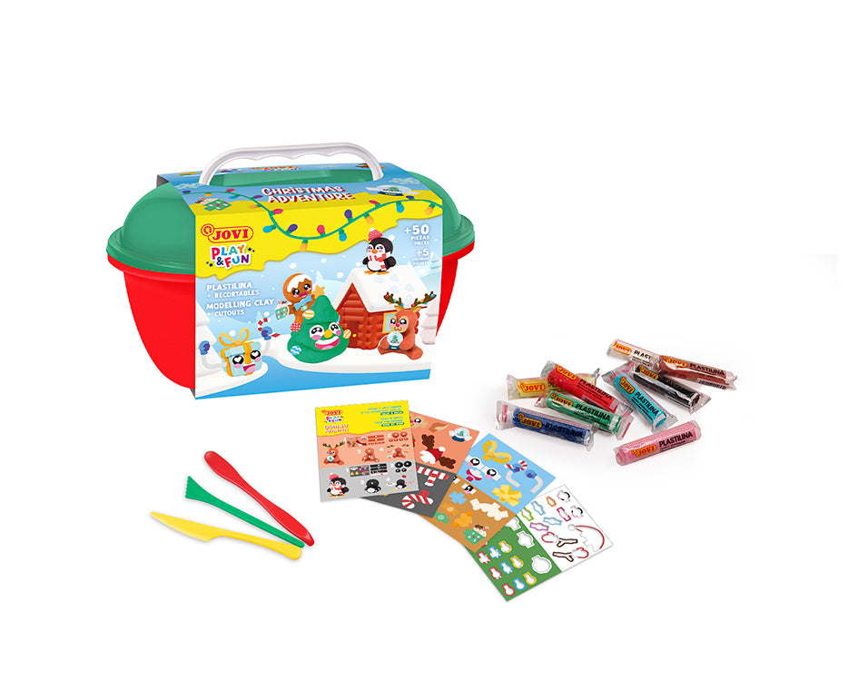 JOVI Play&Fun plastilina naturale in valigetta Christmas Adventure