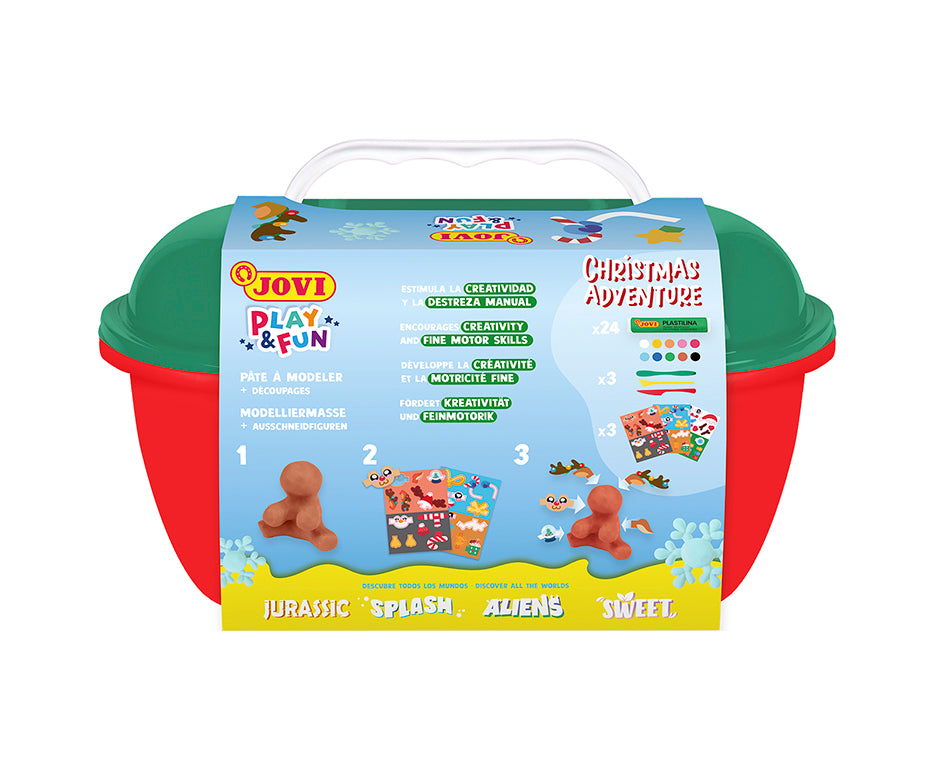 JOVI Play&Fun plastilina naturale in valigetta Christmas Adventure