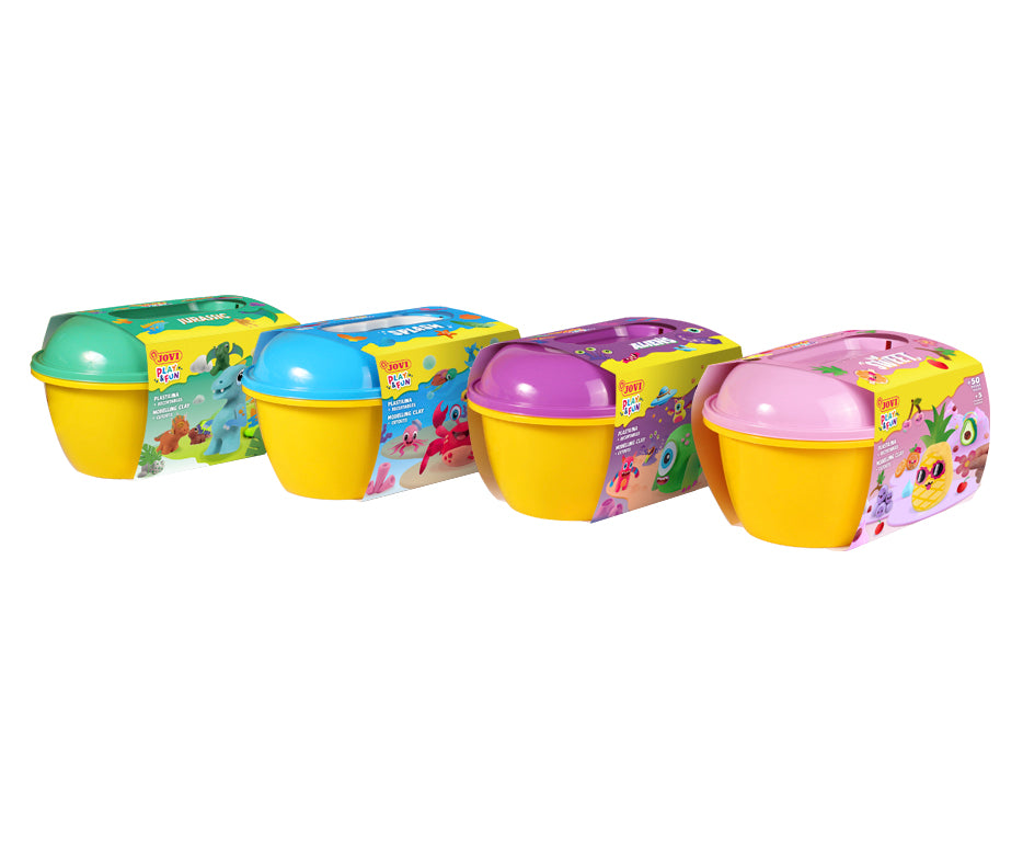 JOVI Play&Fun plastilina naturale in valigetta Jurassic – set con accessori