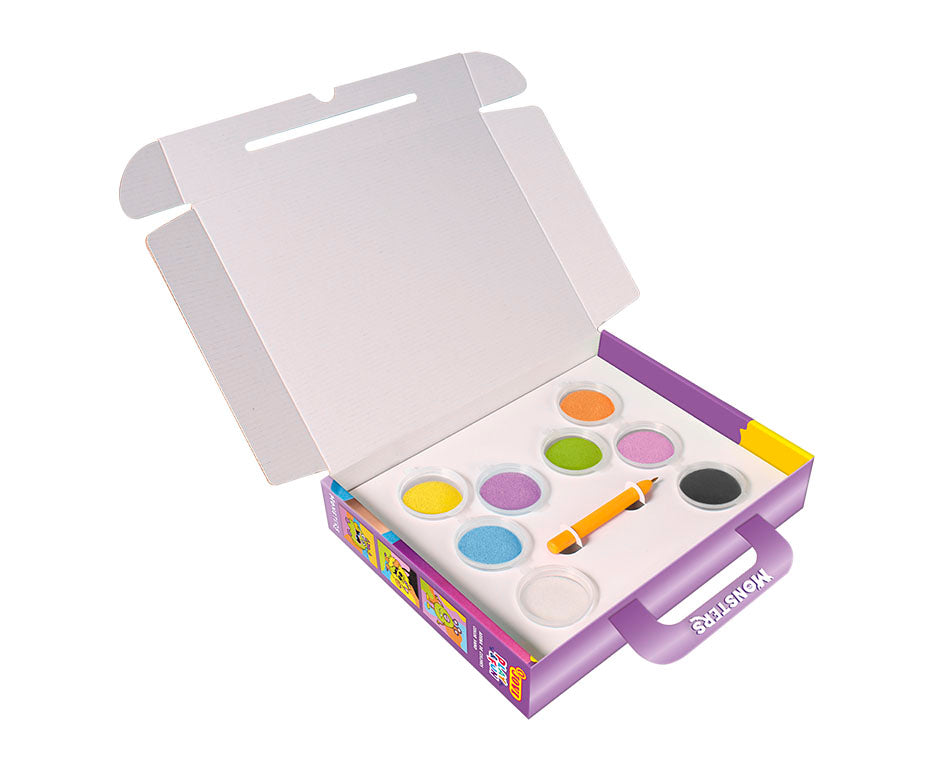 JOVI Play&Fun set di pittura con sabbia Monsters 12 pz