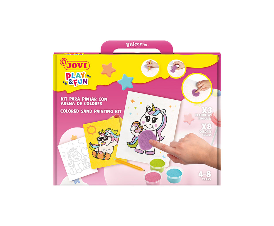 Set pittura con sabbia JOVI Play&Fun Unicorns - 12 pz