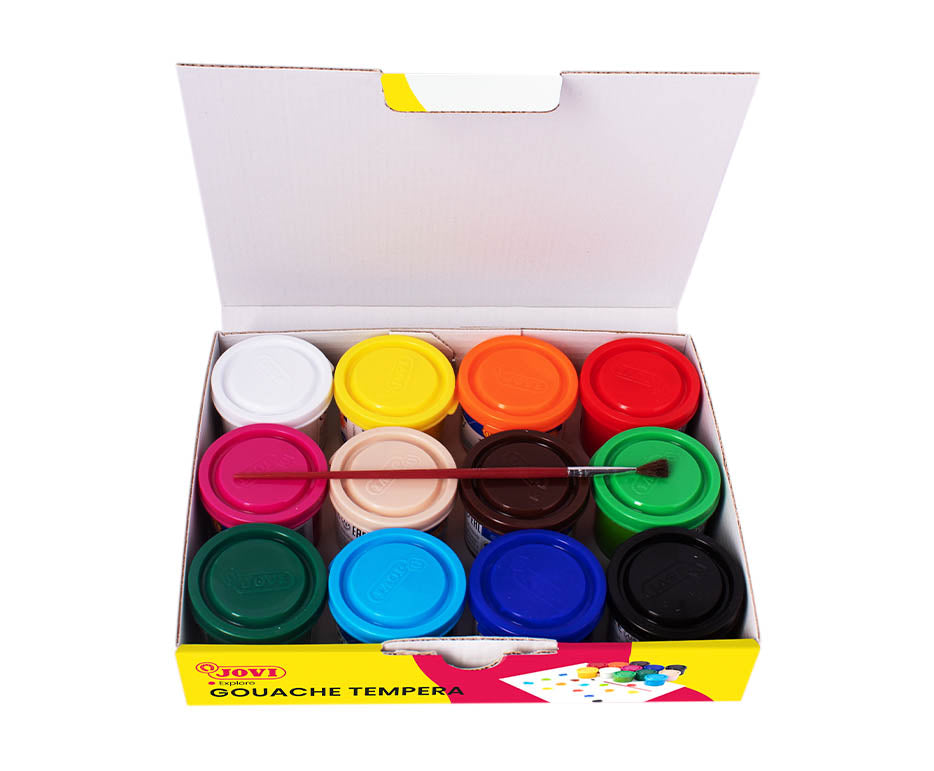 Jovi Premium colori a tempera 12 x 35 ml con pennello
