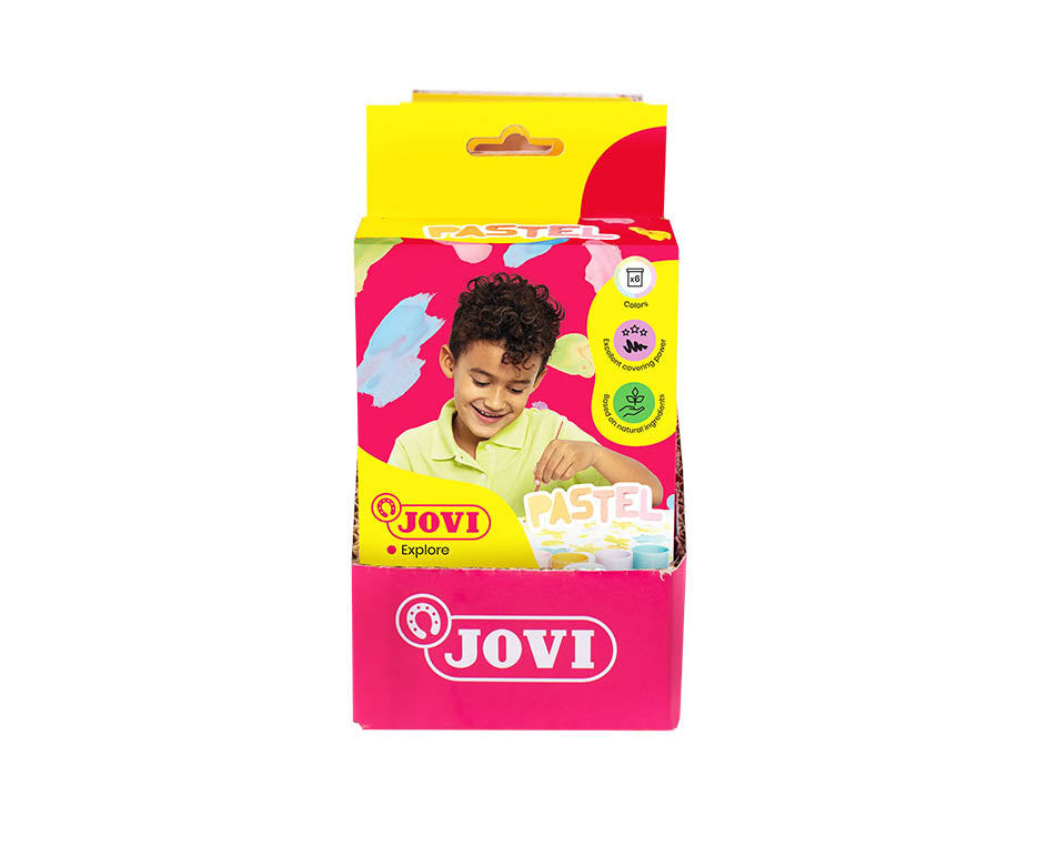JOVI Premium colori a tempera pastello 6 x 35 ml con pennello