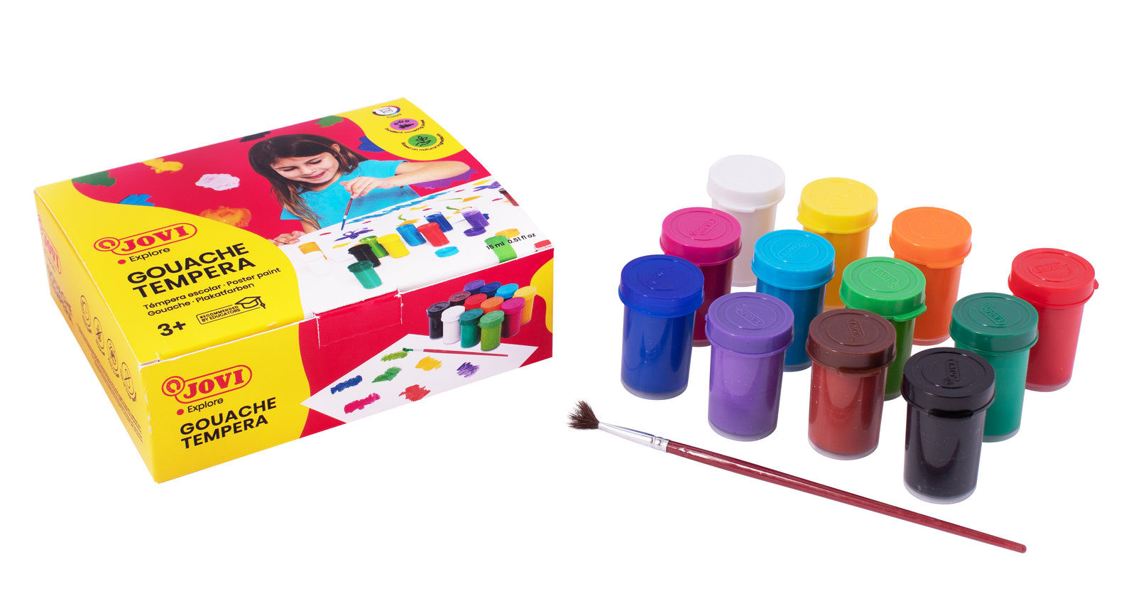 JOVI Premium tempere a tempera 12 x 15 ml con pennello