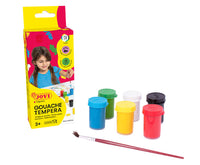 Colori a tempera JOVI Premium 6 x 15 ml con pennello