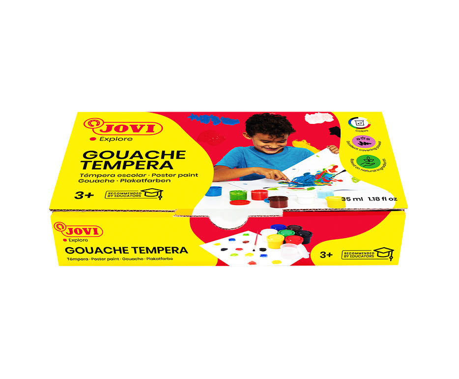 Colori a tempera JOVI Premium 7 x 35 ml con pennello