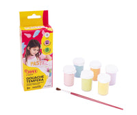 Colori a tempera pastello JOVI Premium 6 x 15 ml con pennello