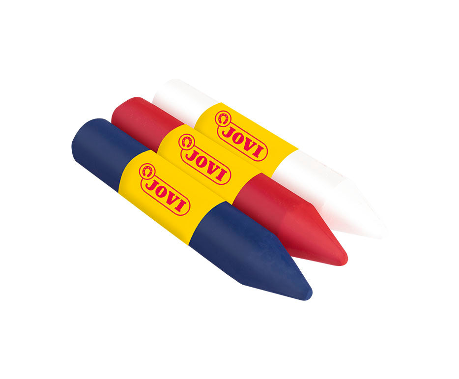 JOVI set di colori per il viso in stick 3 x 5,6 g - bianco, rosso e blu