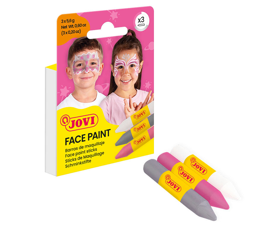 JOVI set di colori per il viso in stick 3 x 5,6 g - rosa, argento e bianco