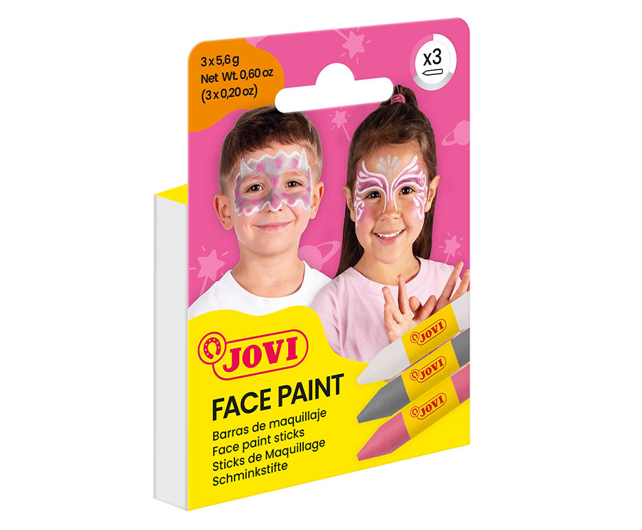 JOVI set di colori per il viso in stick 3 x 5,6 g - rosa, argento e bianco