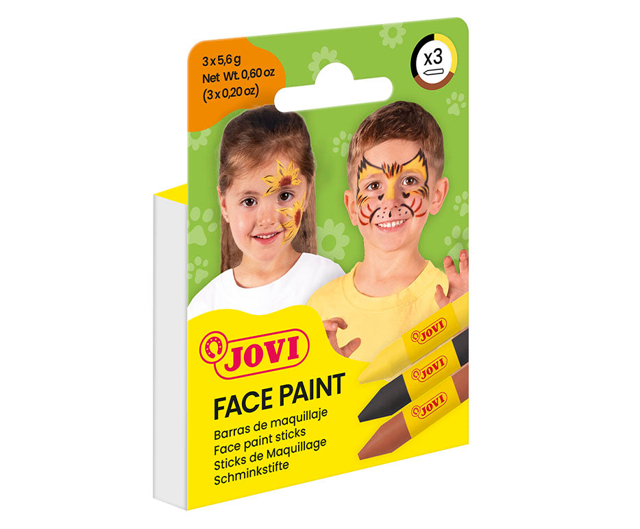 JOVI set di colori per il viso in stick 3 x 5,6 g - giallo, marrone, nero