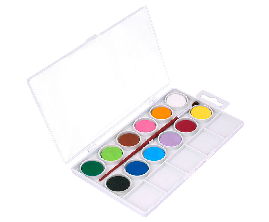 Acquerelli JOVI ø 22 mm – 12 colori con pennello