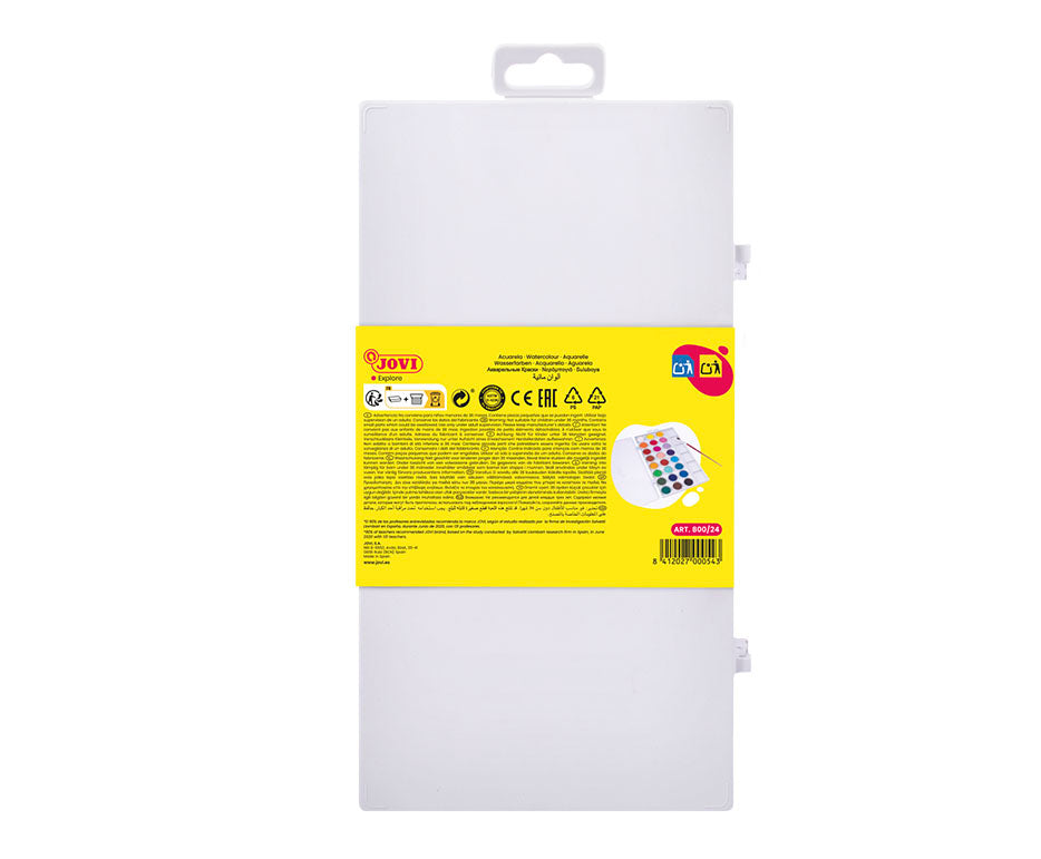 JOVI colori a tempera ad acquerello 24 pz con pennello (diametro 22 mm)