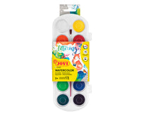 Acquerelli JOVI diametro 30 mm – 12 colori con pennello