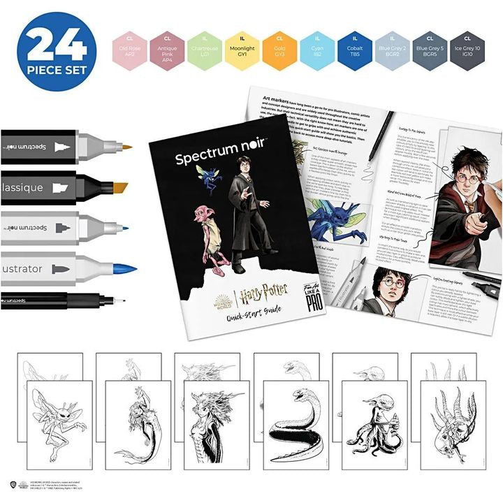 Kit artistico per l'illustrazione HARRY POTTER: MAGICAL CREATURES