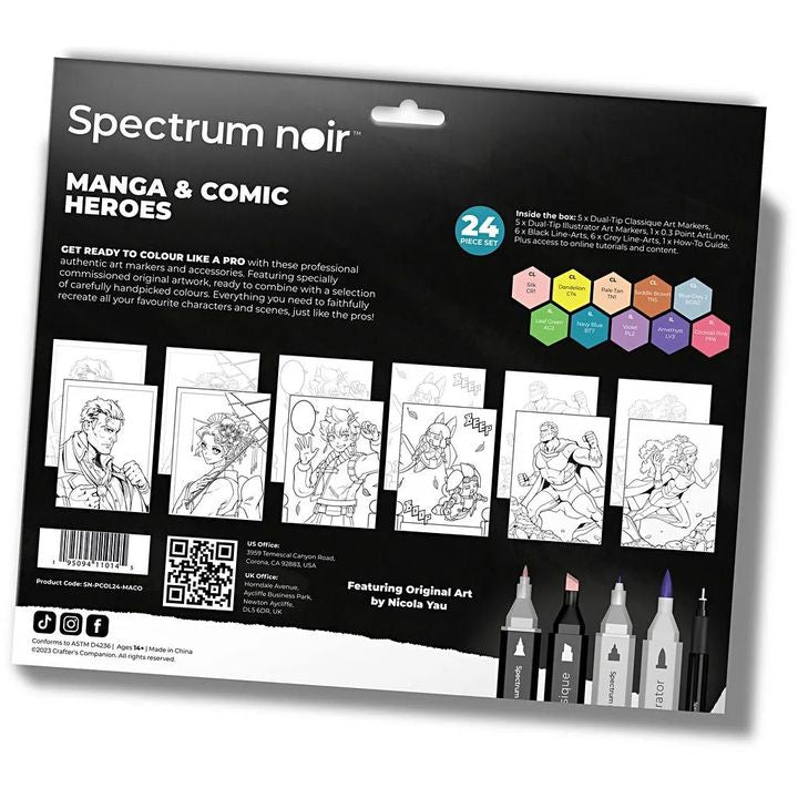 Kit artistico per l'illustrazione MANGA A COMIC HEROES