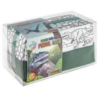 Kit astuccio per matite Dinosauro con pennarelli