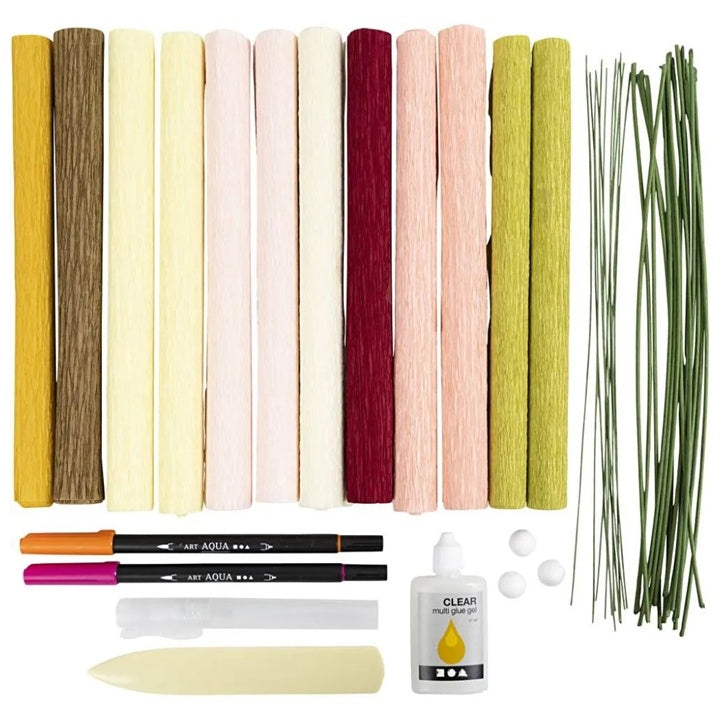 Kit di fiori di carta crespa