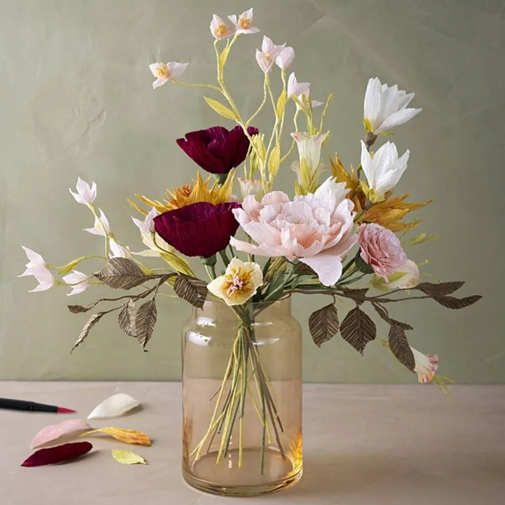 Kit di fiori di carta crespa