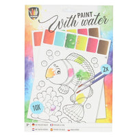 Kit di pittura con acqua 10 fogli + 2 pennelli