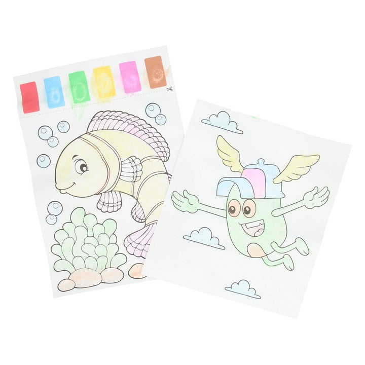 Kit di pittura con acqua 10 fogli + 2 pennelli