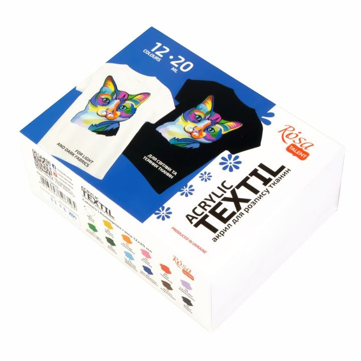 Set di colori acrilici per tessuti CAT – 6 colori