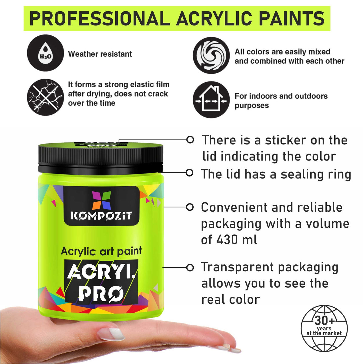 Vernice acrilica ACRYL PRO ART Kompozit 430 ml