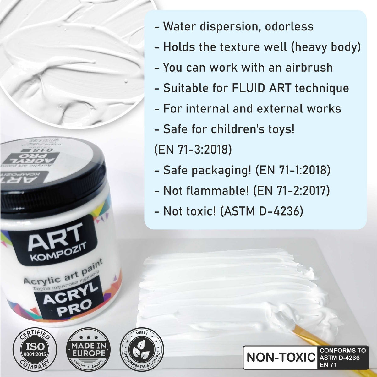 Vernice acrilica fluorescente ACRYL PRO ART Kompozit 430 ml