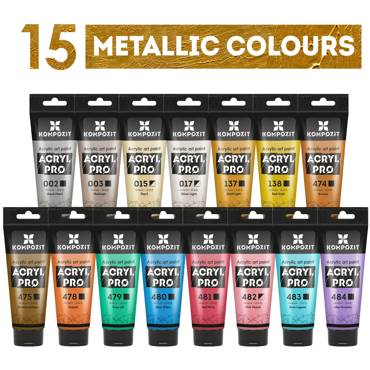 Vernice acrilica metallizzata ACRYL PRO ART Kompozit 75 ml