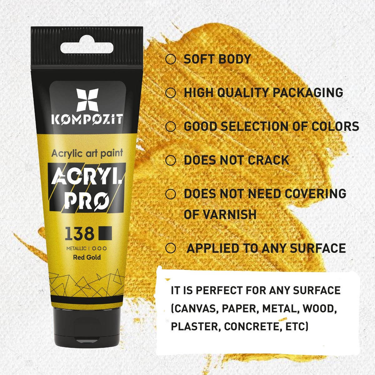 Vernice acrilica metallizzata ACRYL PRO ART Kompozit 75 ml