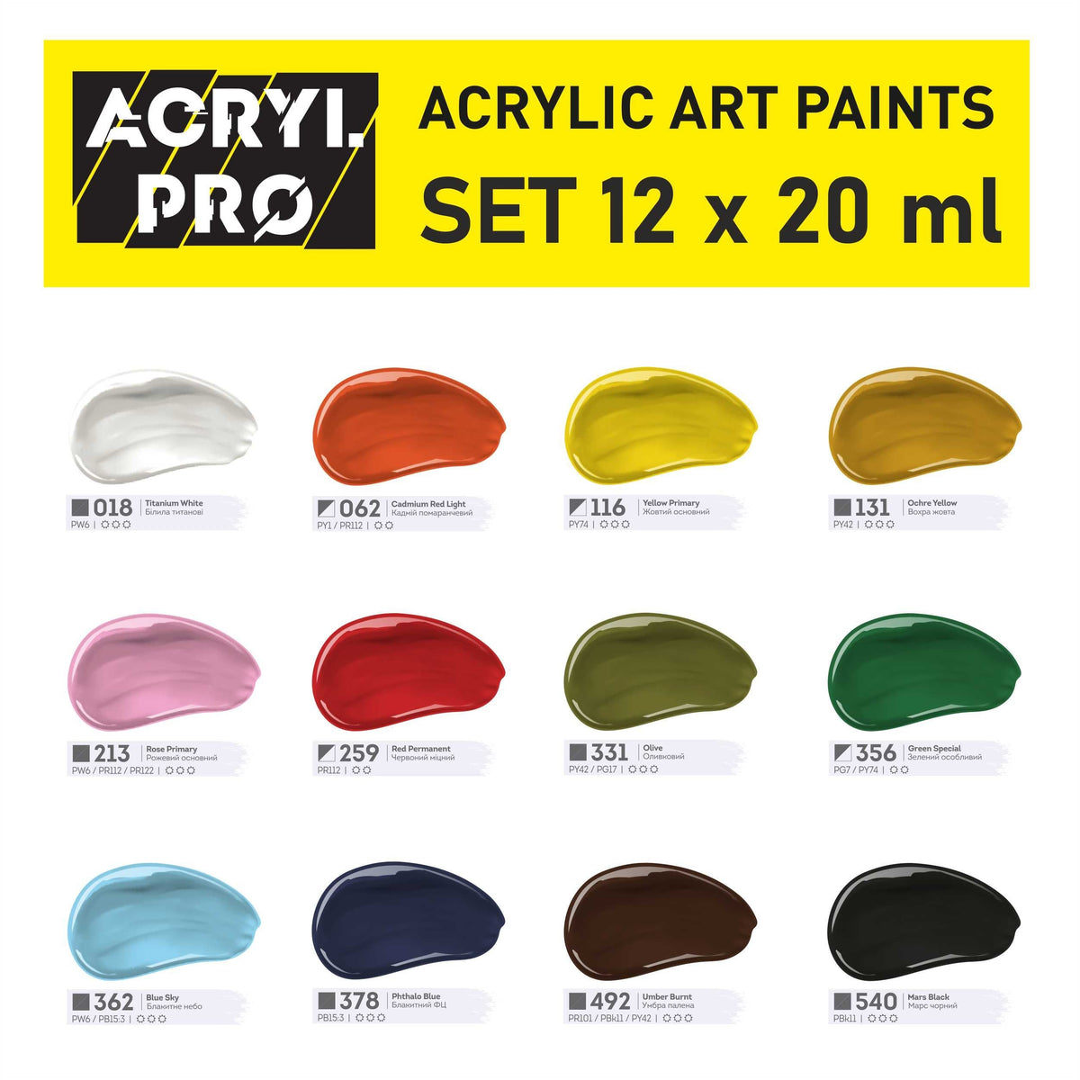 Set di vernici acriliche Kompozit ACRYL PRO