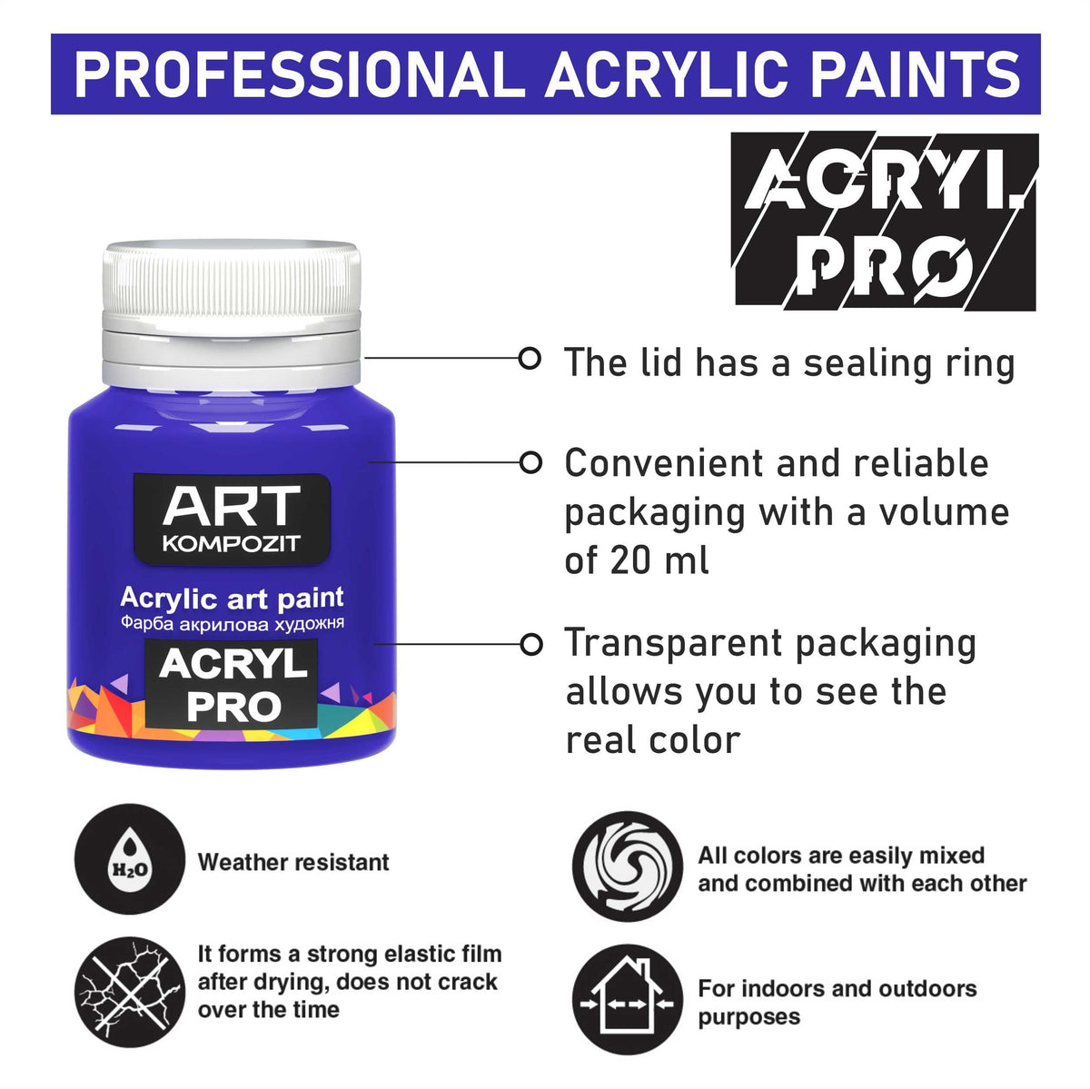 Set di vernici acriliche Kompozit ACRYL PRO