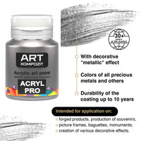 Set di colori acrilici metallizzati ACRYL PRO Kompozit 12x20 ml