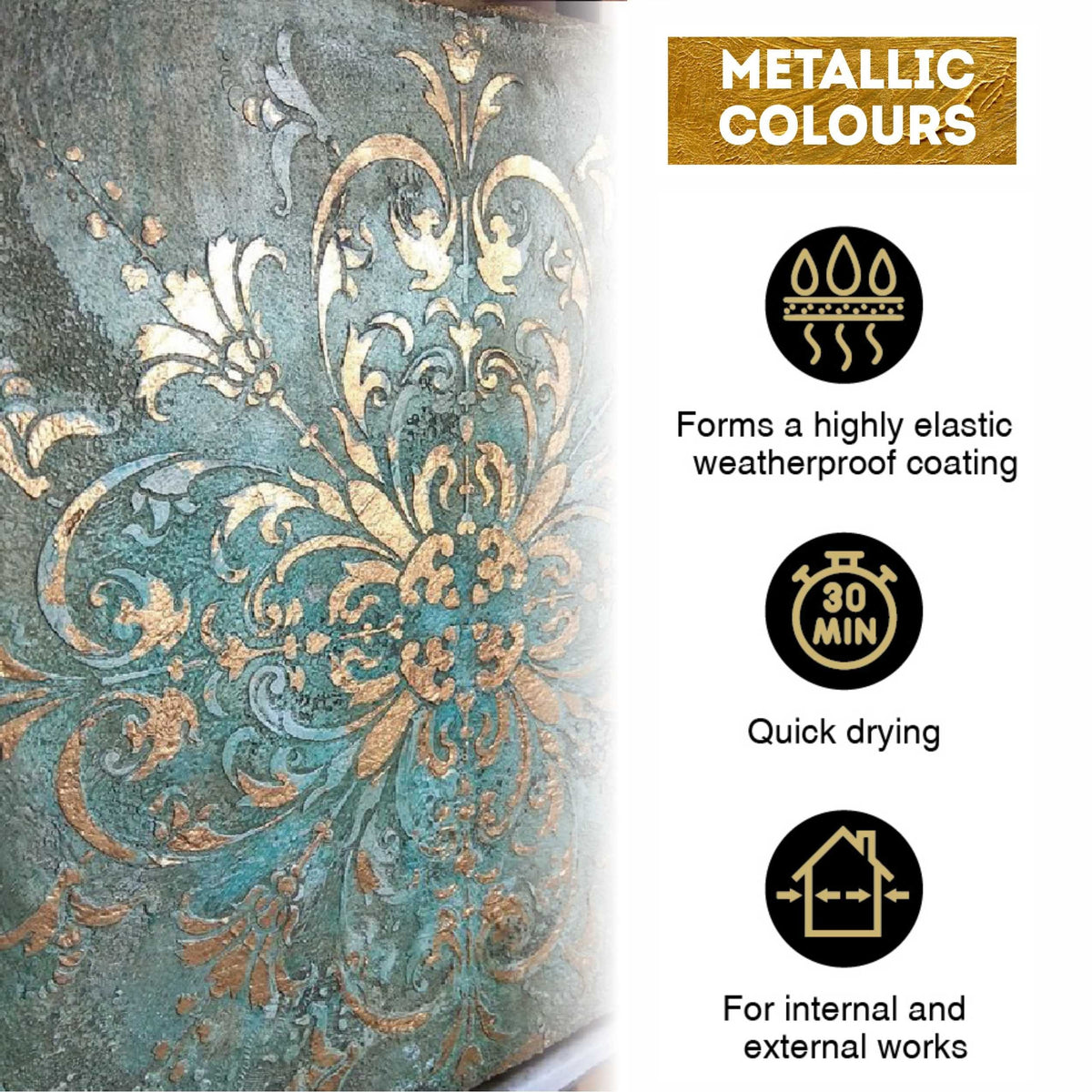 Set di colori acrilici metallizzati ACRYL PRO Kompozit 9x20 ml