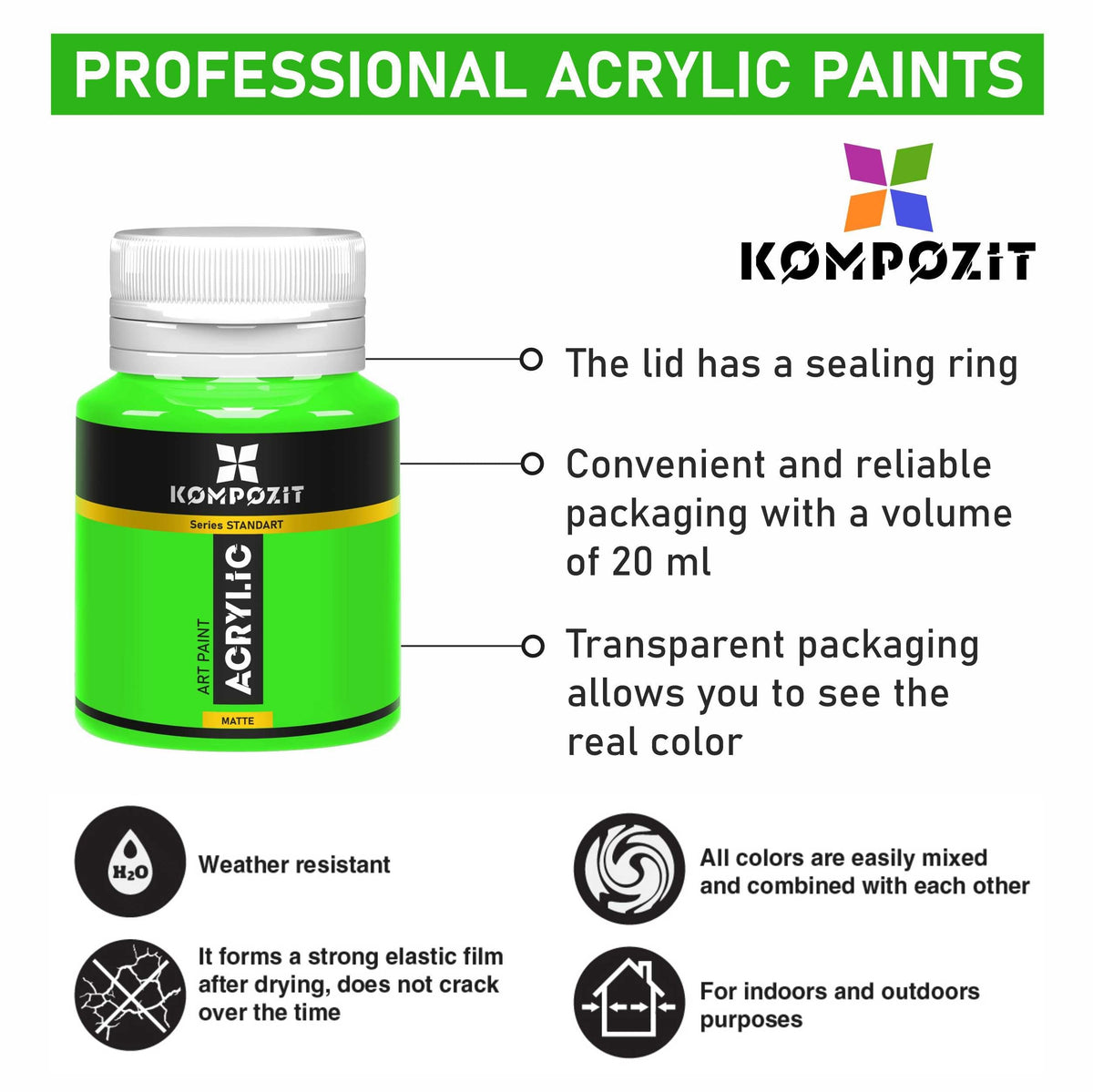 Colore acrilico Kompozit STANDART 20 ml