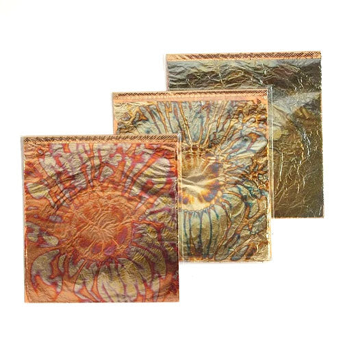 KREUL Fiori in lamina decorativa rosso-oro 140 x 140 mm 6 pz.