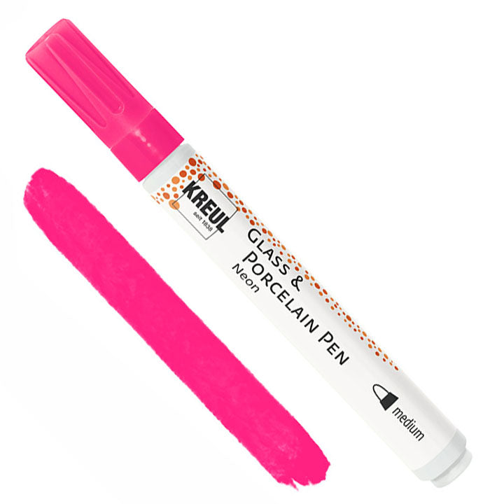 Penna in vetro e porcellana KREUL Metallic / Neon – Rosa Neon