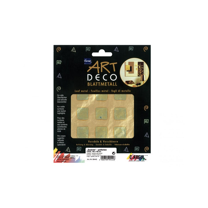 KREUL quadrati in foglio decorativo oro 140 x 140 mm 6 pz.
