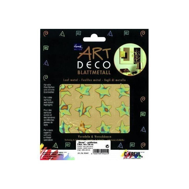 KREUL stelle decorative in lamina d'oro 140 x 140 mm 6 pz.