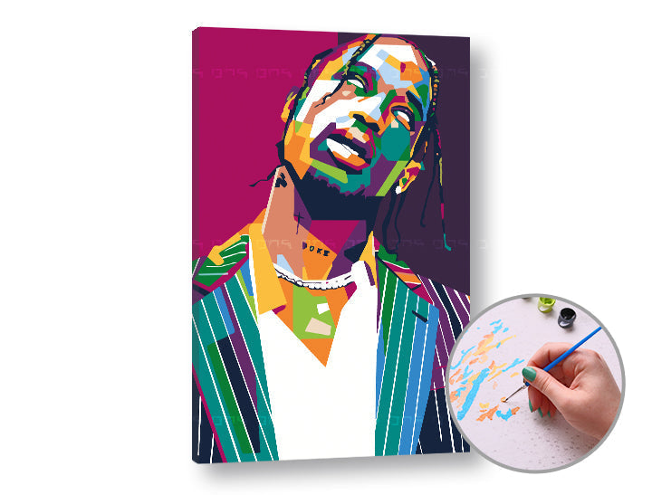 La pittura per numeri TRAVIS SCOTT | difficoltà bassa