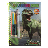 Libro Dino da colorare A4 con adesivi e matite